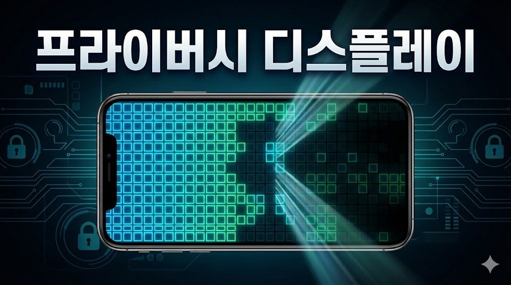 보안 강화를 위한 프라이버시 디스플레이 기술의 작동 원리를 시각화한 그래픽.