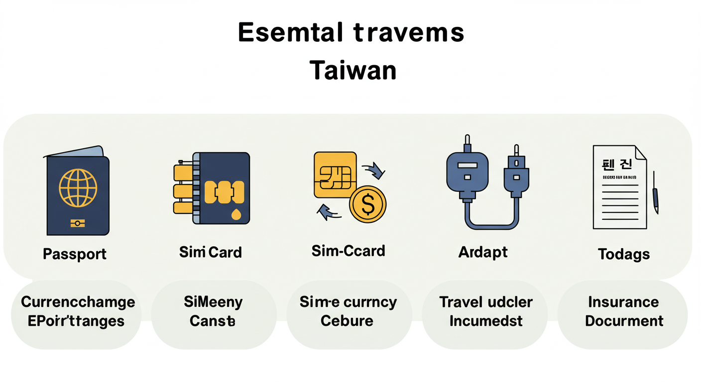 대만 여행 준비물 체크리스트 요약 인포그래픽