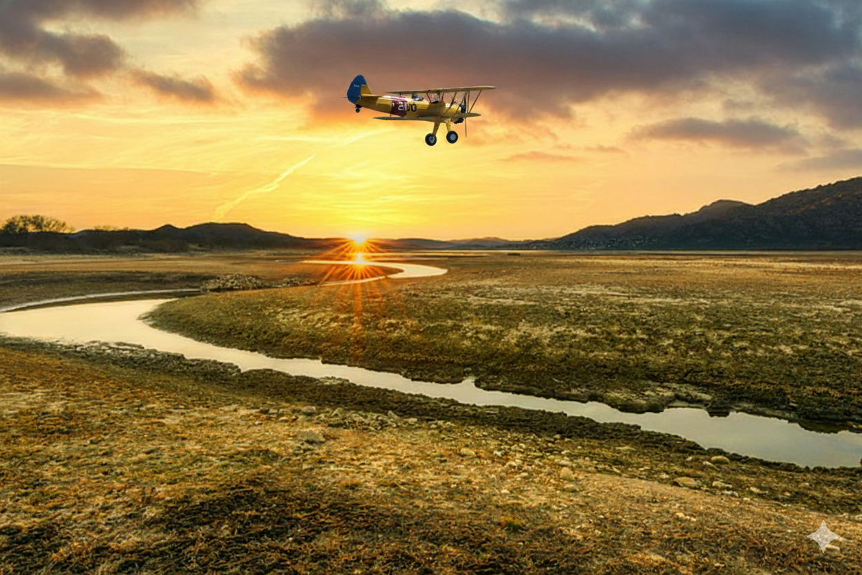 영화 아웃오브 아프리카의 배경이된 광활한 아프리카 초원위를 나는 경비행기와 모차르트 클라리넷협주곡 A장조의 서정성을 담은 썸네일 이미지