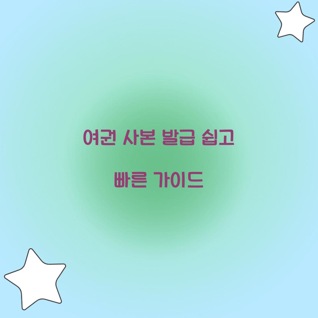 여권 사본 발급