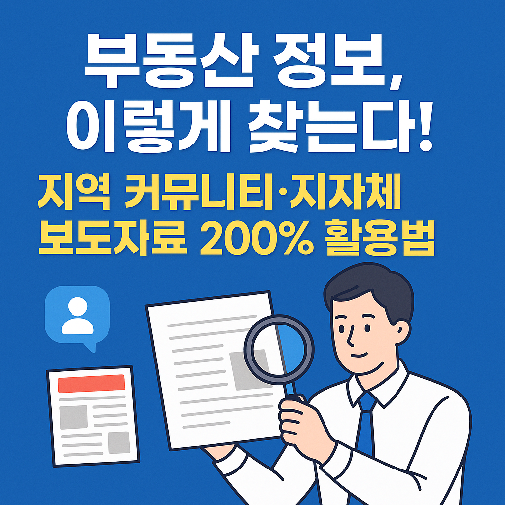 “부동산 정보, 이렇게 찾는다! 지역 커뮤니티·지자체 보도자료 200% 활용법”