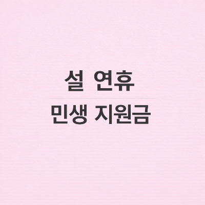 설 연휴 민생 지원금