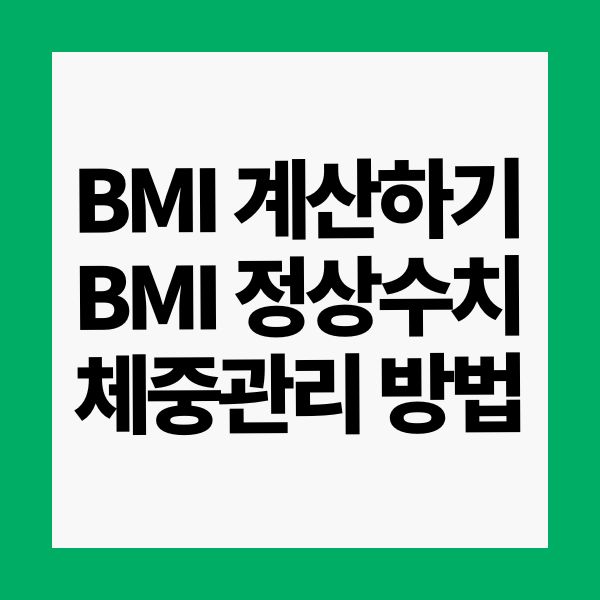 BMI 계산하기 BMI 정상수치 체중관리 방법
