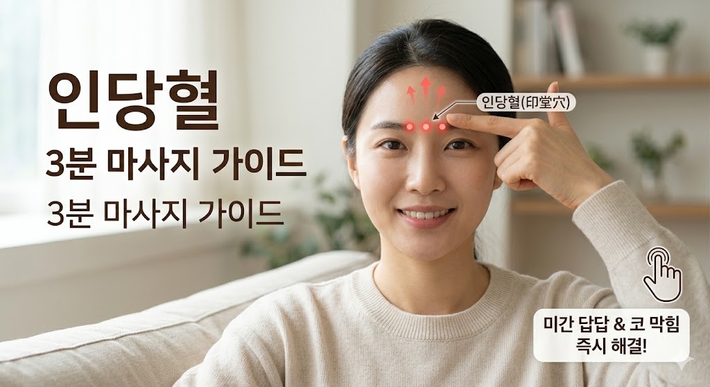 양눈썹사이 인당혈 지압