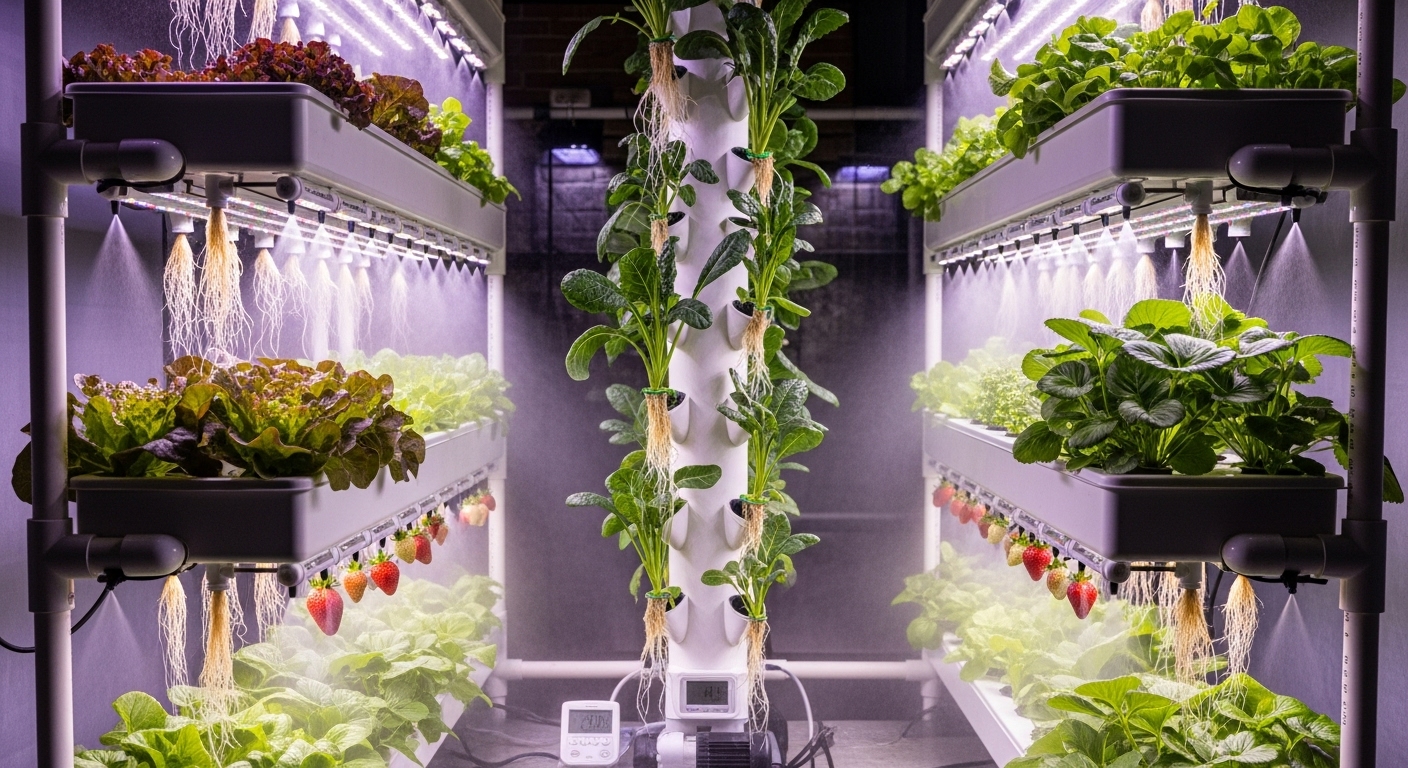 에어로포닉스 vs 아쿠아포닉스 구조 비교