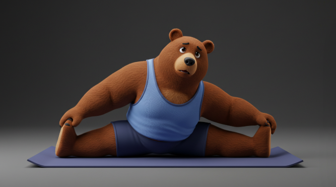 스트레칭하는 곰