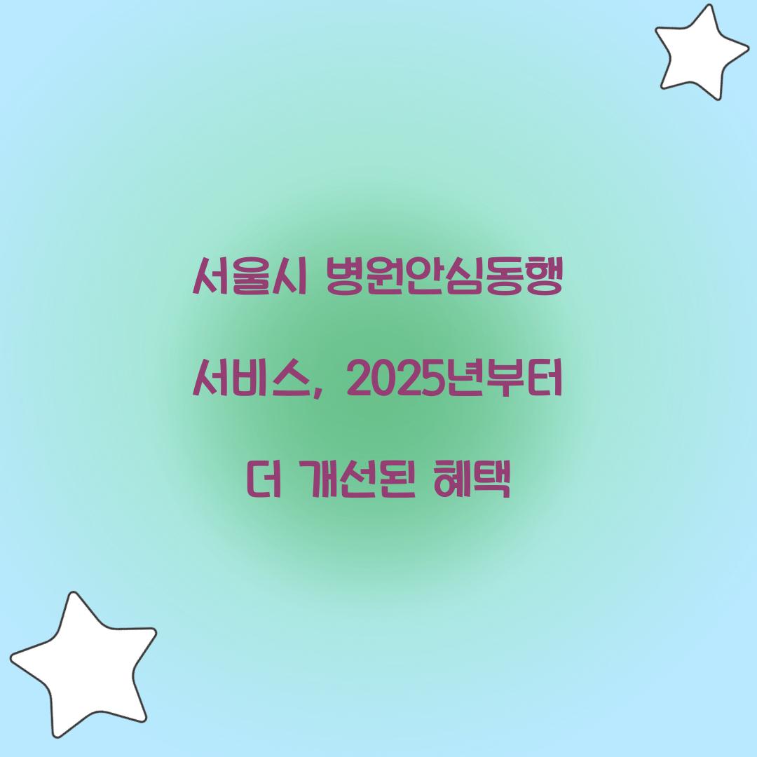 서울시 병원안심동행 서비스