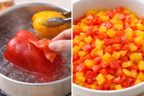 이유식 파프리카 껍질 쉽게 벗기는 법 및 소화 잘 되는 양파 손질
