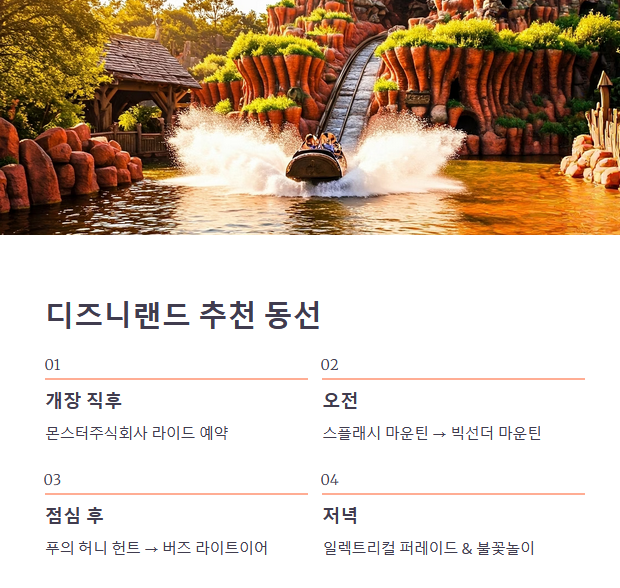 디즈니랜드 추천 동선 &amp; 인기 어트랙션