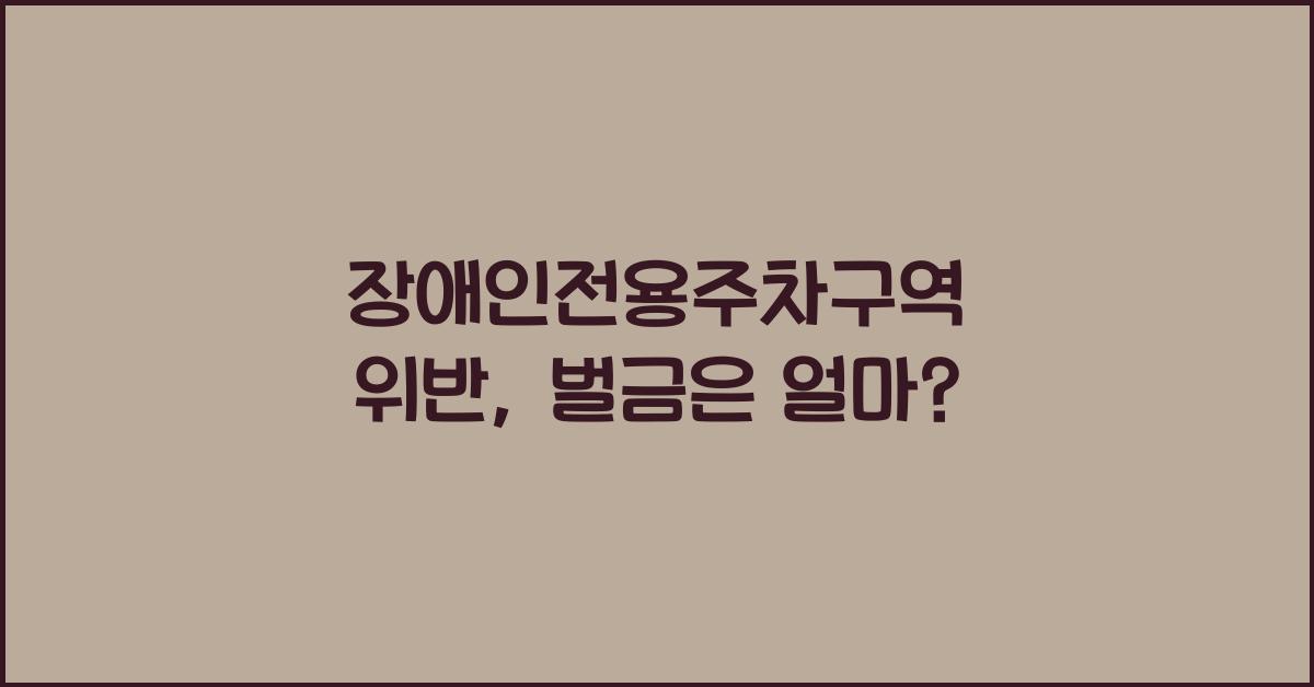 장애인전용주차구역 위반