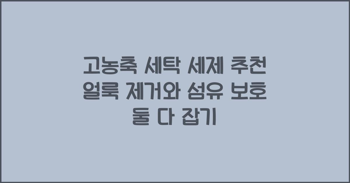세탁 세제 추천