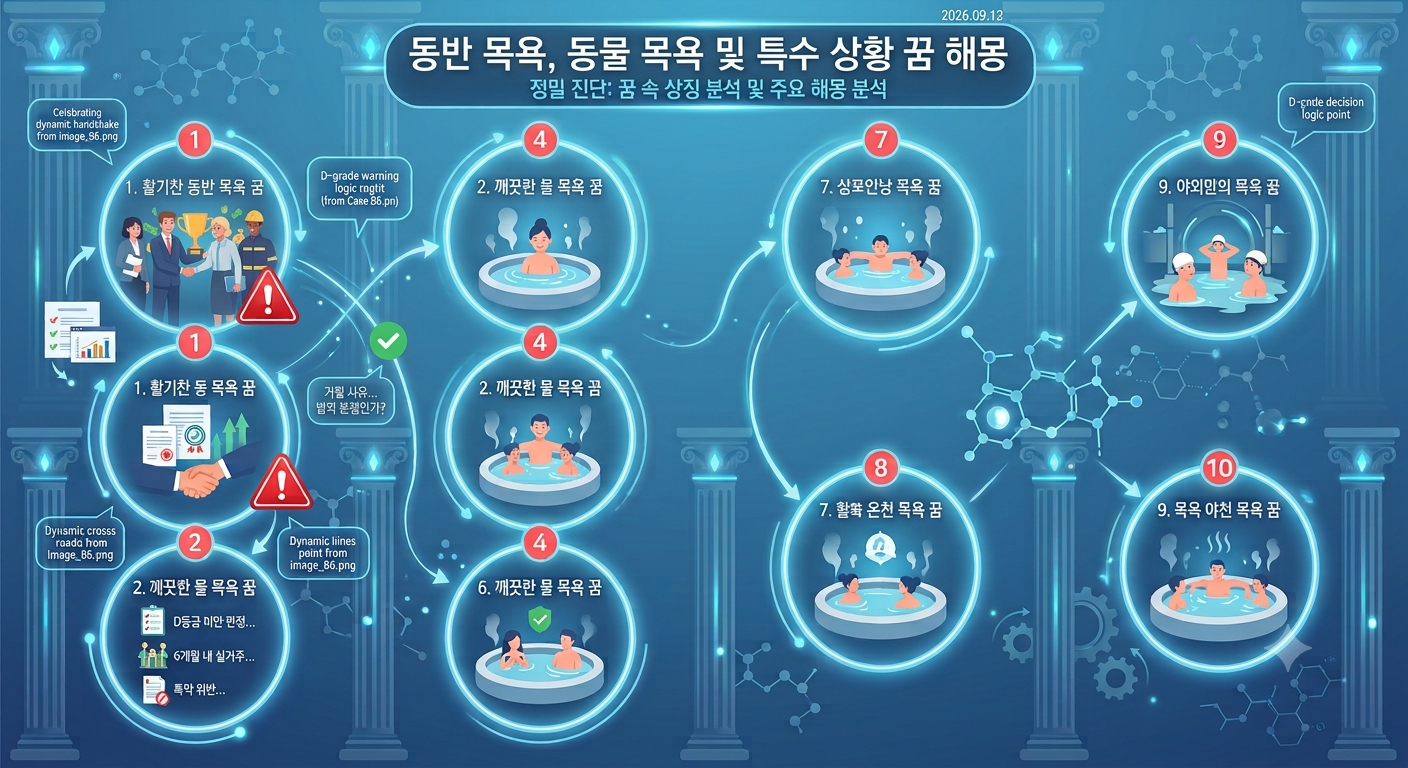 동반 목욕, 동물 목욕 및 특수 상황 꿈 10가지