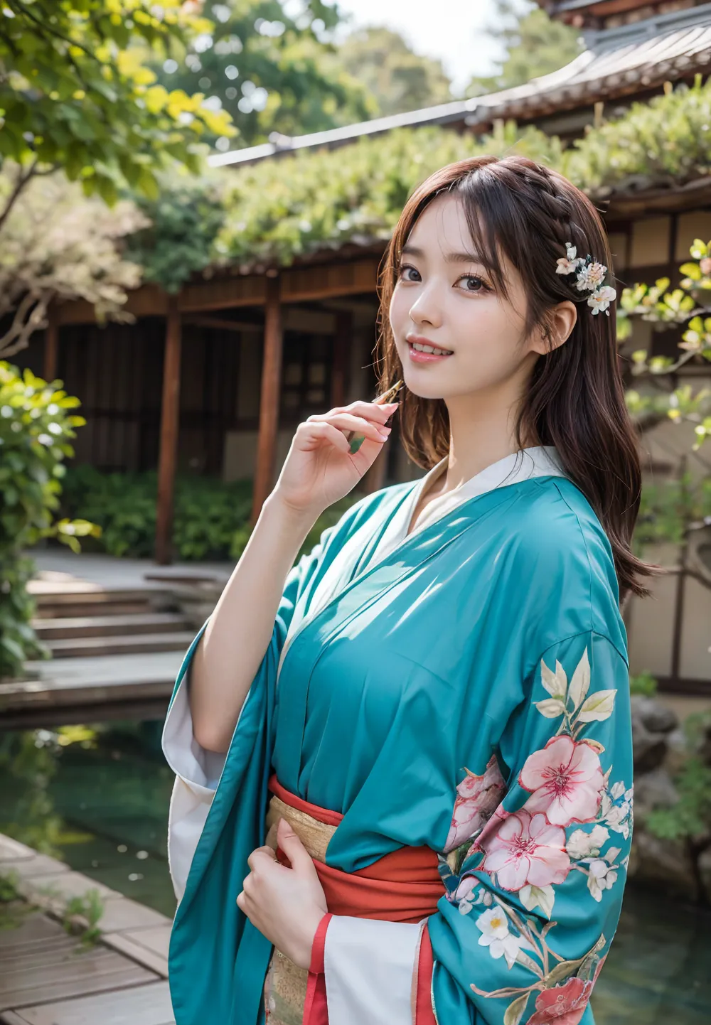 WEBUI AI 실사 일본 의상 기모노