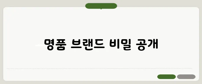 명품 브랜드 순위 효과 한눈에 보기 좋게