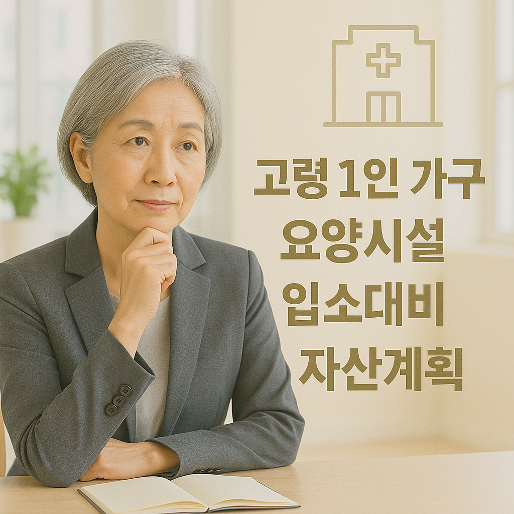 고령 1인가구 요양시설 입소대비 자산계획