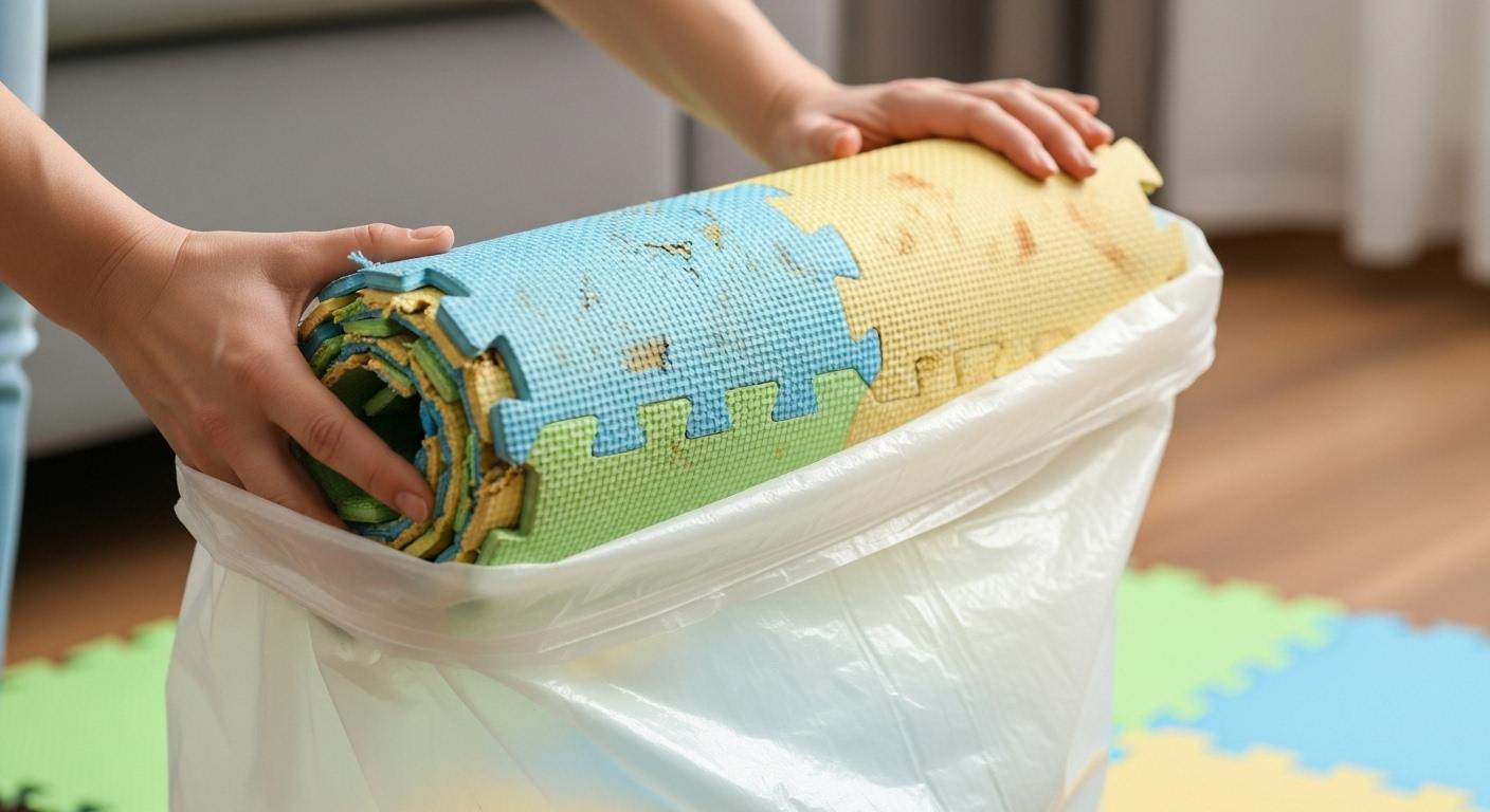 유아바닥매트 버리기