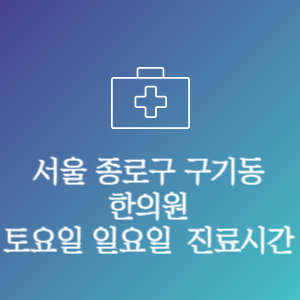 서울 종로구 구기동 주말 토요일 일요일 문여는 병원 진료시간