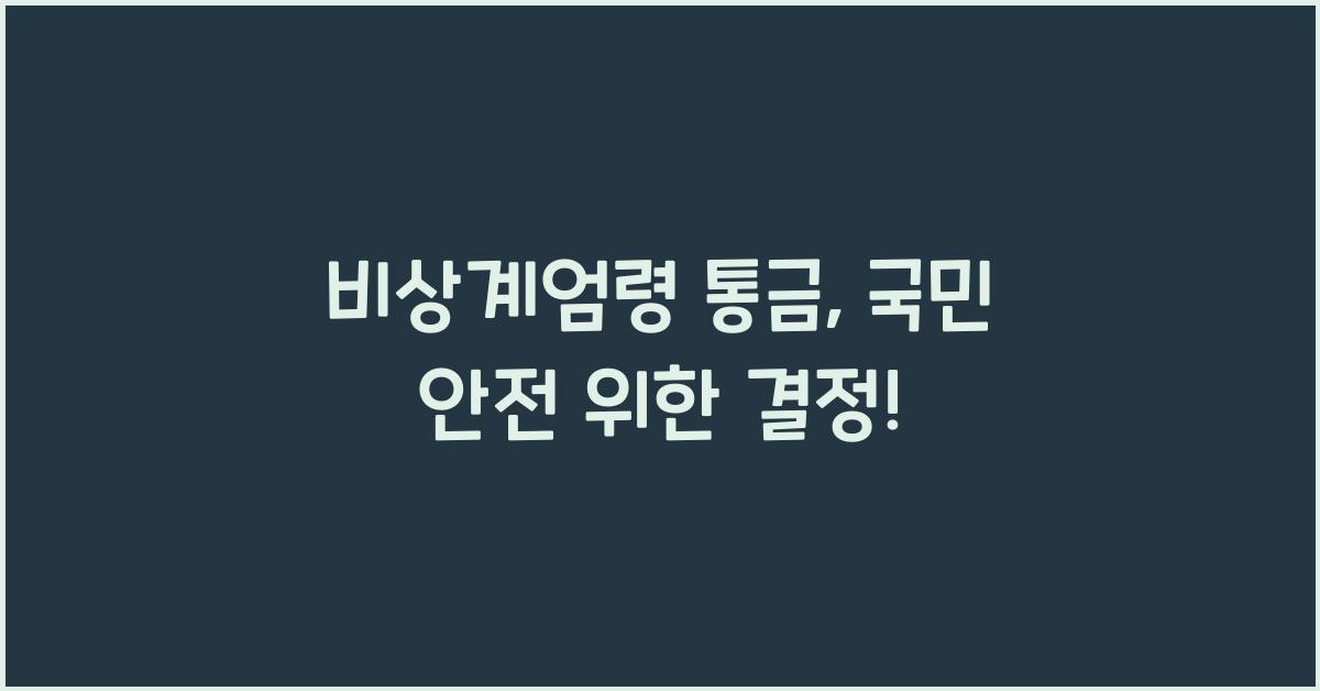 비상계엄령 통금