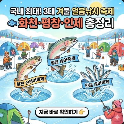 겨울 화천 얼음낚시·평창 송어·인제 빙어 축제