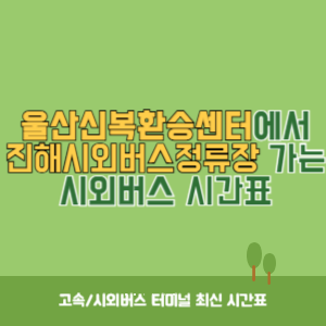 울산신복환승센터에서 진해시외버스정류장 가는 시외버스 시간표