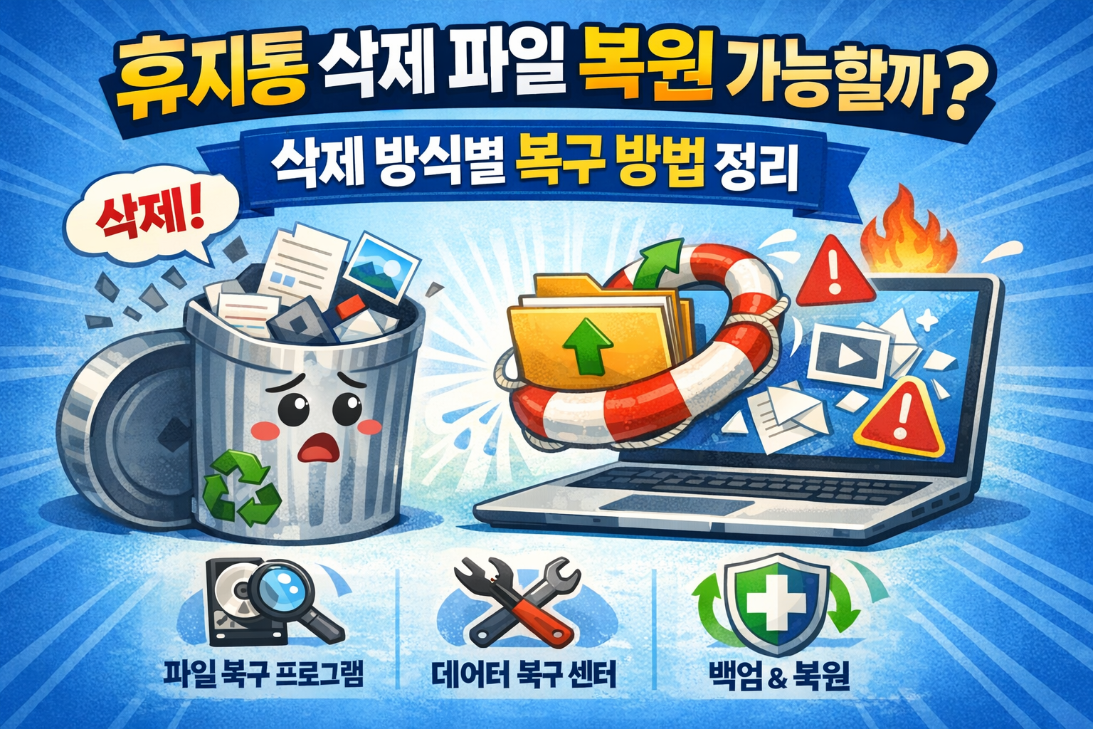 휴지통 삭제 파일 복원 가능할까