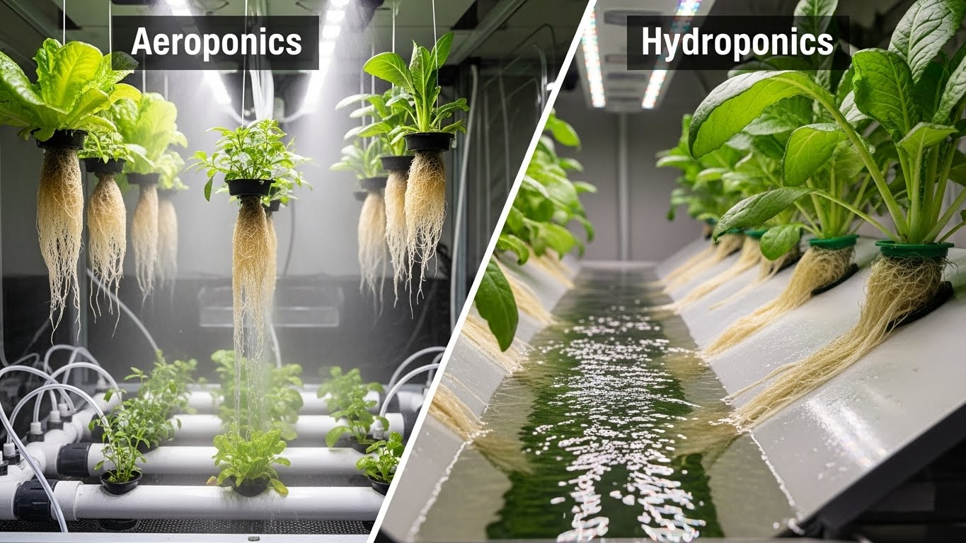 에어로포닉스와 수경재배의 결정적 차이