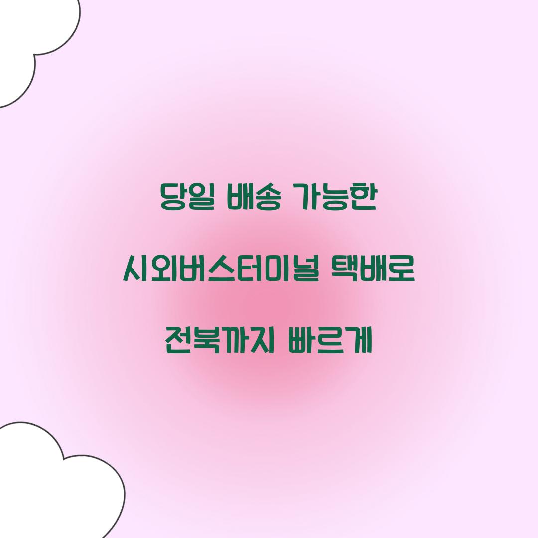 당일 배송 가능한 시외버스터미널 택배