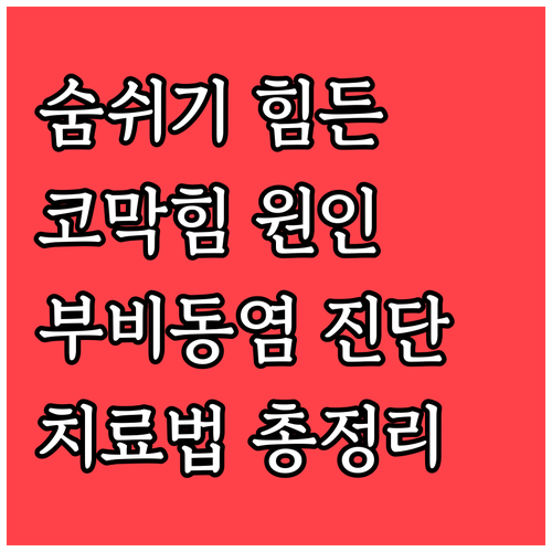 콧물, 코막힘, 안면통증 부비동염 진