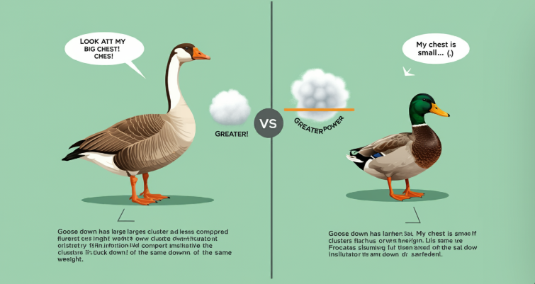 오리털 vs 거위털: 무엇이 다를까?