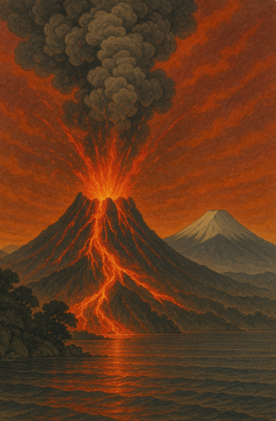 일본가고시마 화산폭발 이미지