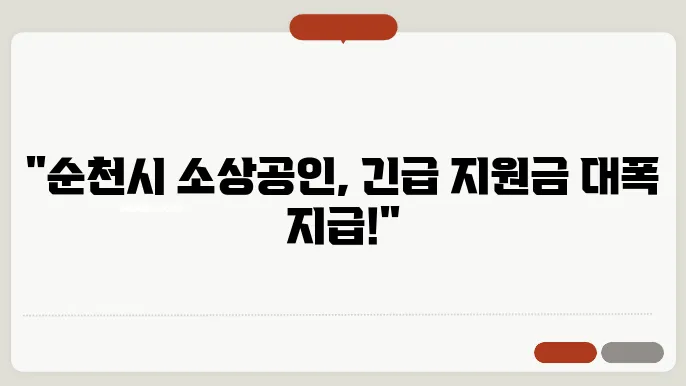 순천시 소상연 재난지원금 ✅최신옕보