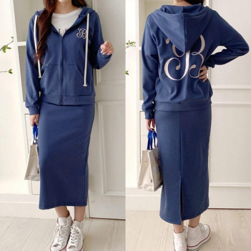 쉬즈미스 후드집업 스커트 트레이닝세트 TRS-1430