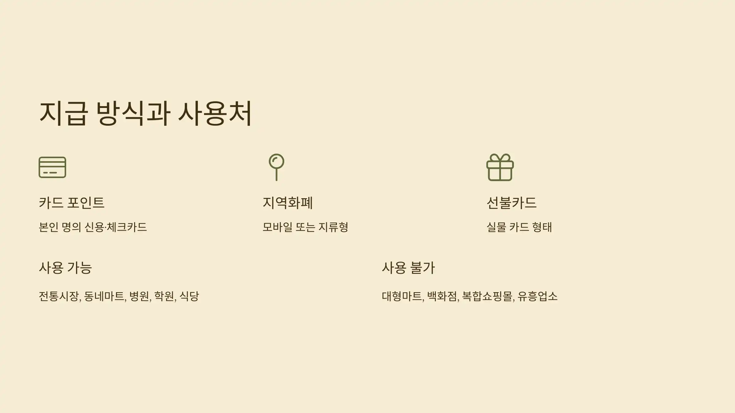 지급 방식과 사용처