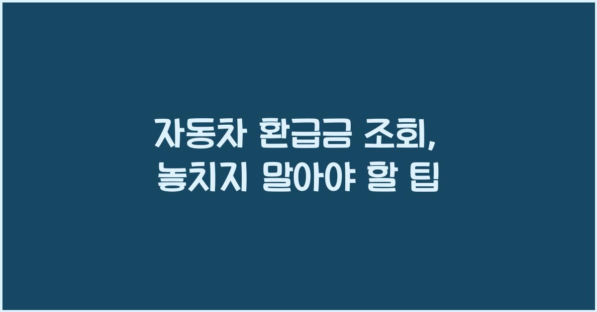 자동차 환급금 조회