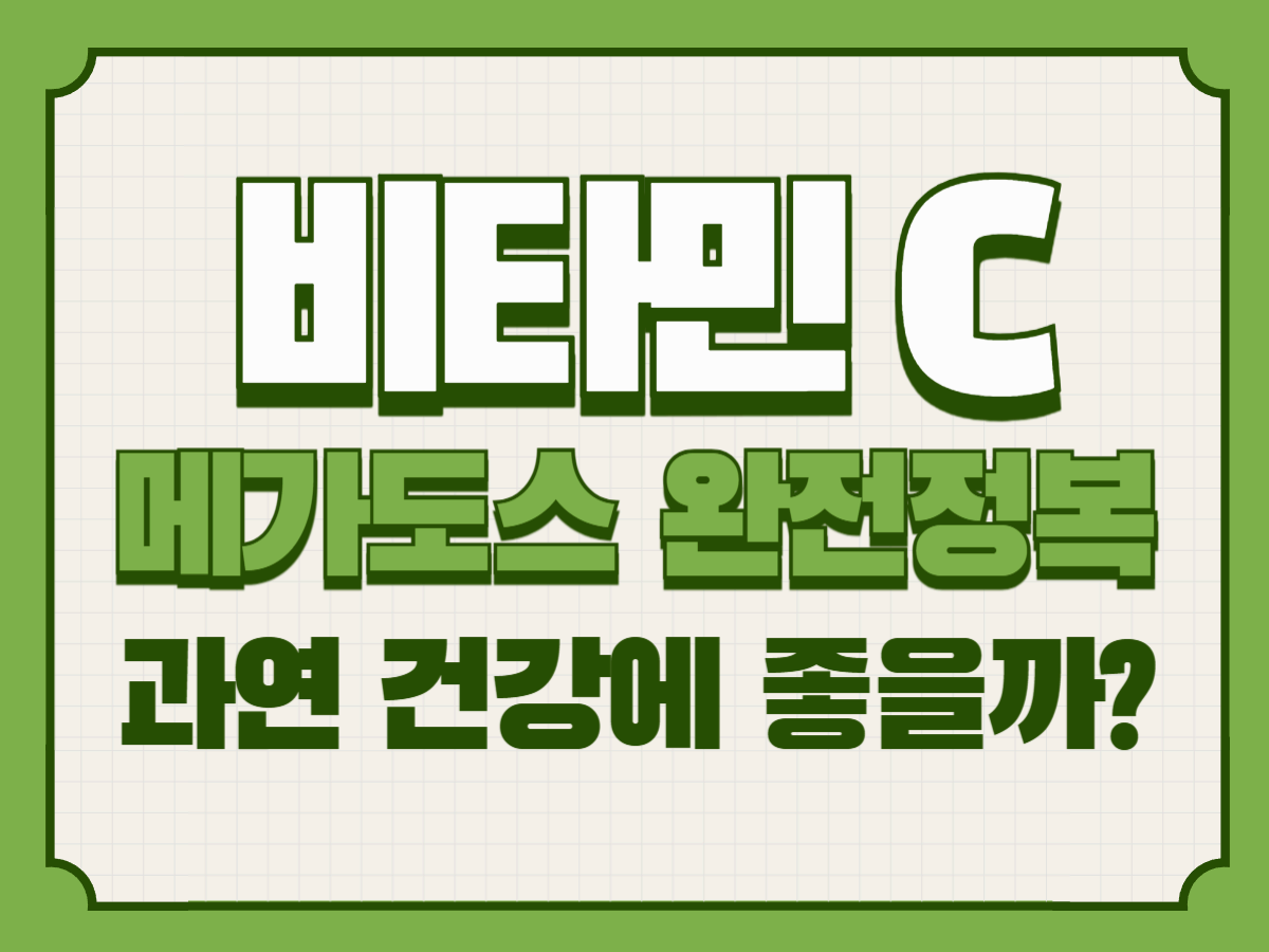 비타민 C 메가도스 완전정복｜과연 건강에 좋을까?