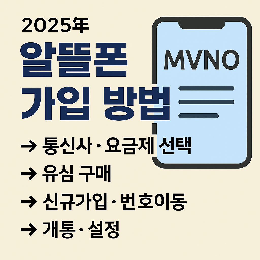 2025년 알뜰폰 가입 방법 완벽 정리