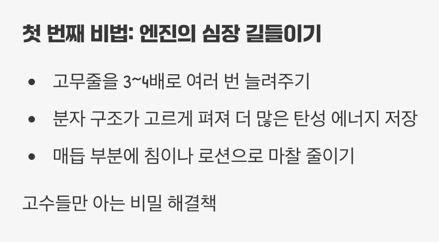 1. 고무줄의 잠재력을 깨우는 '스트레칭'