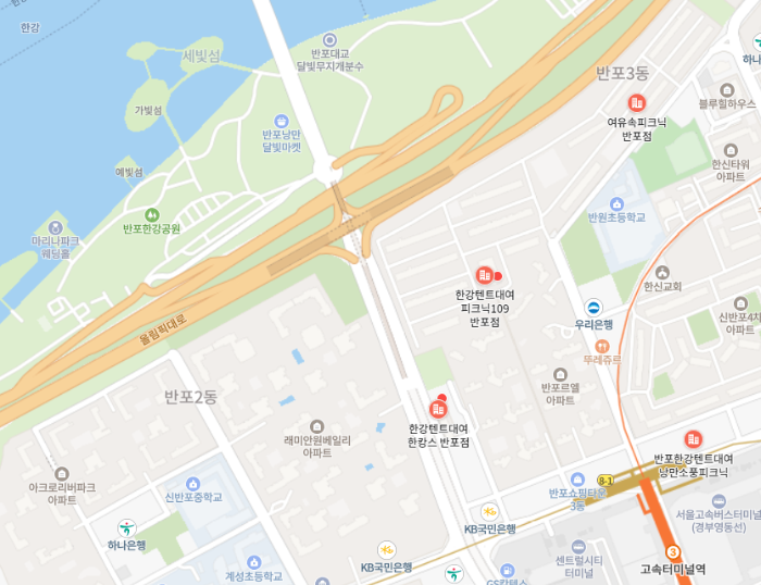 반포,잠원한강텐트,피크닉대여점위치