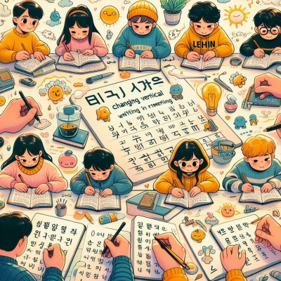 다양한 어린이들이 공부하는 모습의 일러스트입니다.