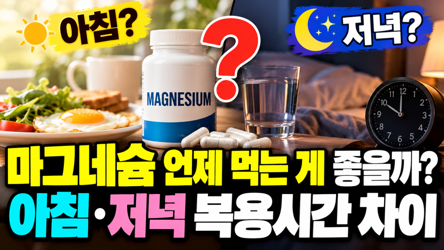 마그네슘 언제 먹는 게 좋을까｜아침&middot;저녁 복용시간 차이