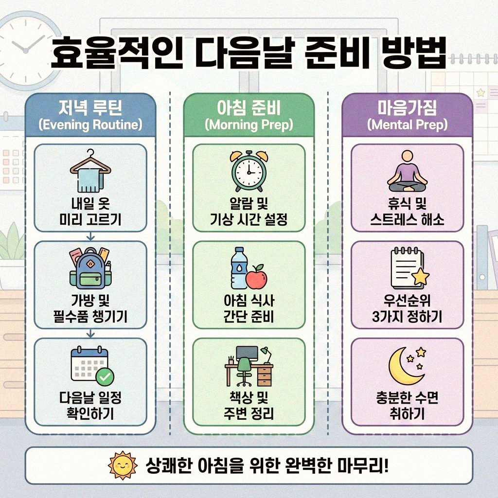 하루 마감 후 다음날 준비하기 효율적으로 하는 법