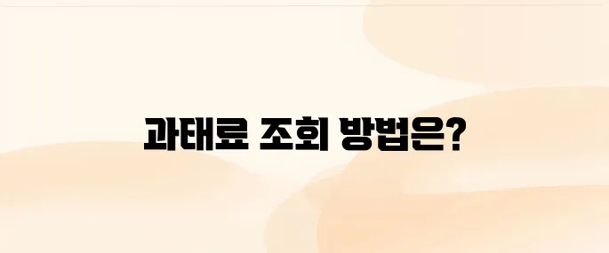 주정차 위반 과태료 조회 및 납부 방법