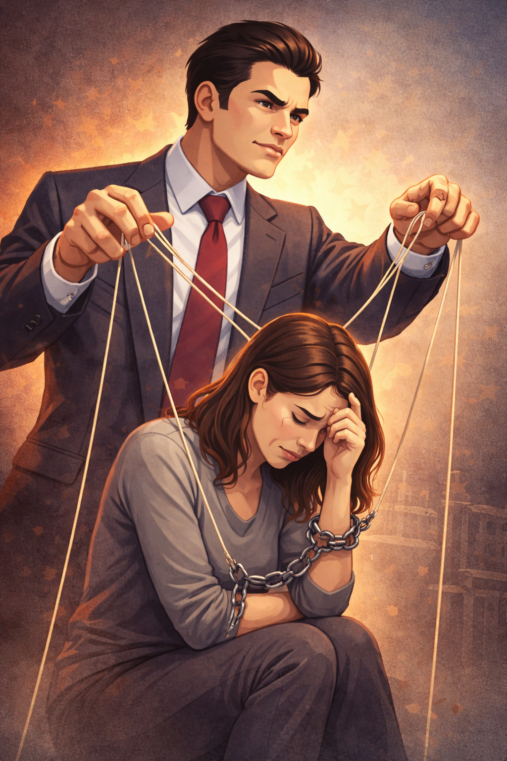 조종하는 남자와 고통받는 여자