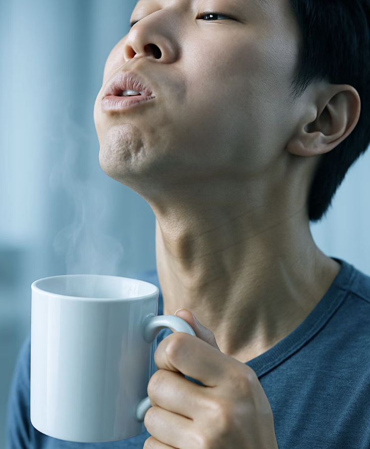 즉각적인 소독과 진정, 소금물 가글