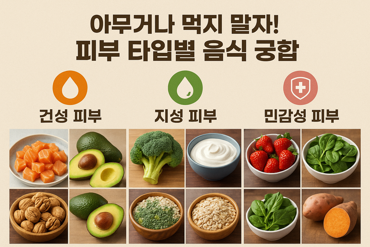 아무거나 먹지 말자! 피부 타입별 음식 궁합