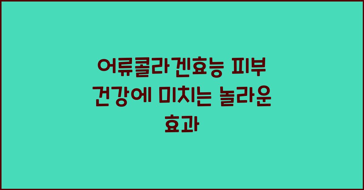 어류콜라겐효능