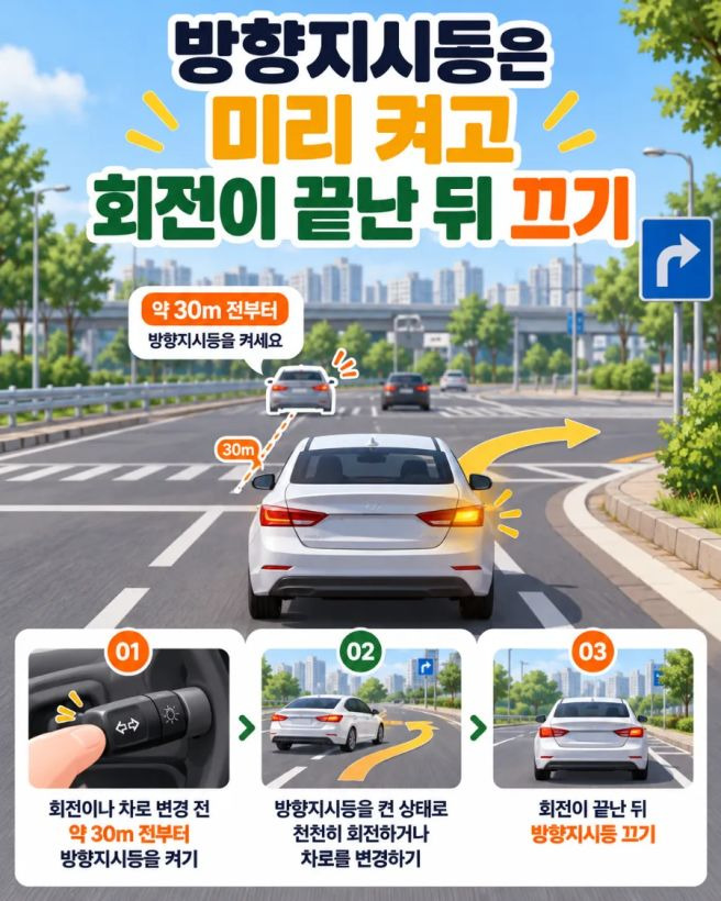 좌회전 깜빡이 방향지시등 범칙금