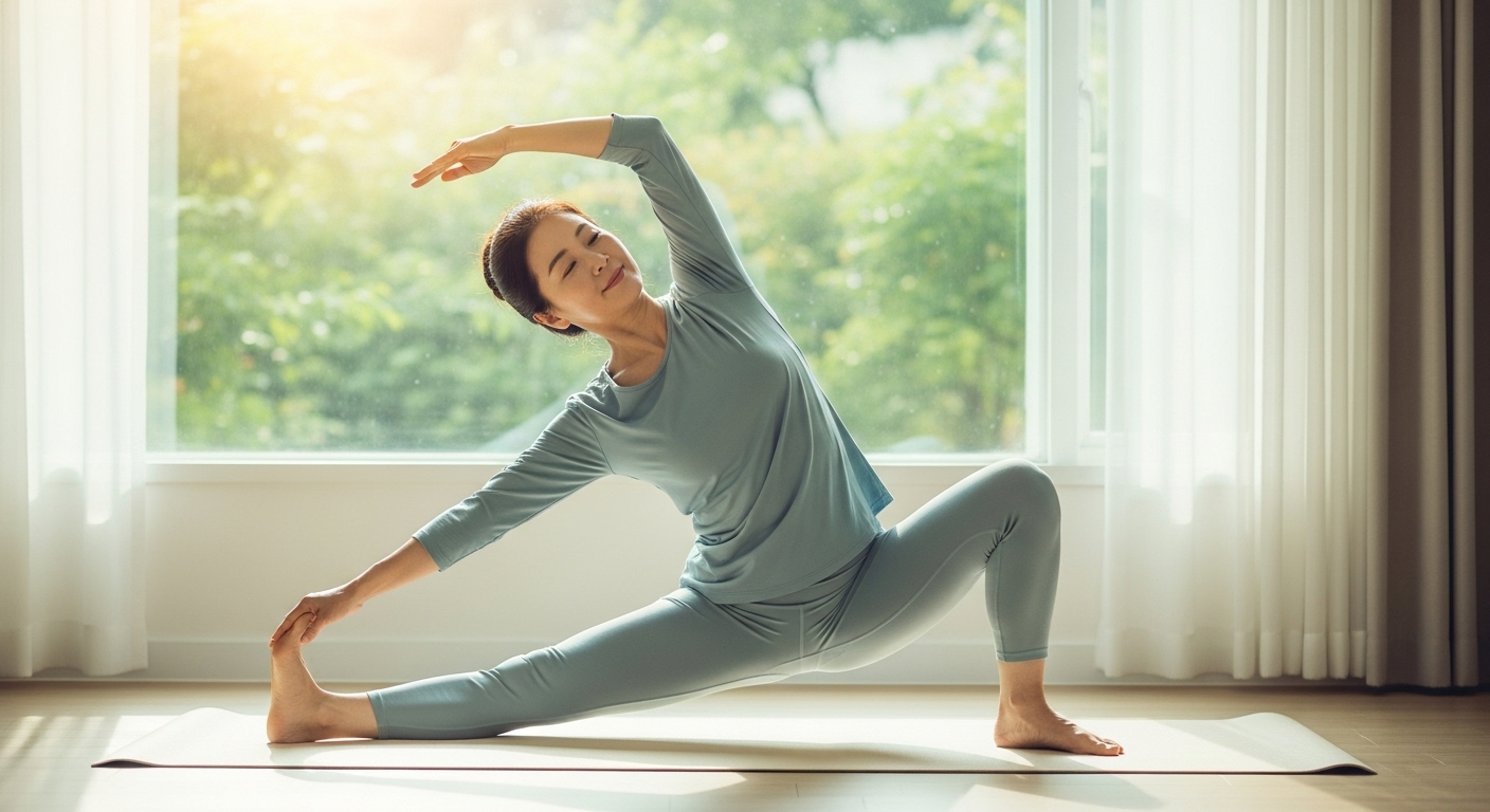 50대 한국인 여성 요가