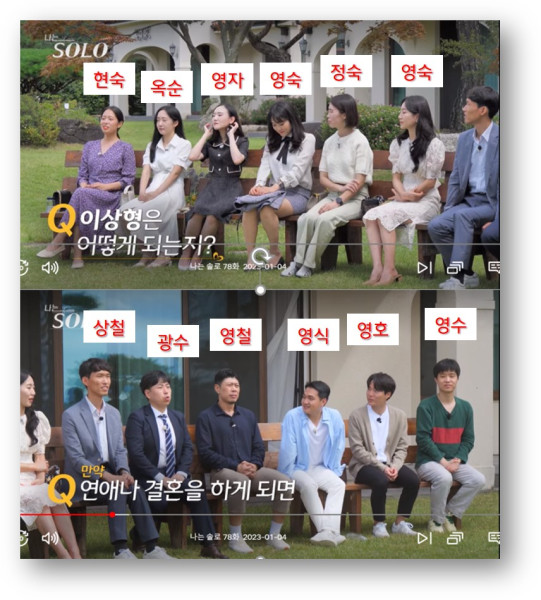 나는솔로-12기-모태솔로-모든사람-사진-이름