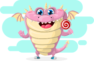 사탕을 들고 있는 못생긴 용 사진